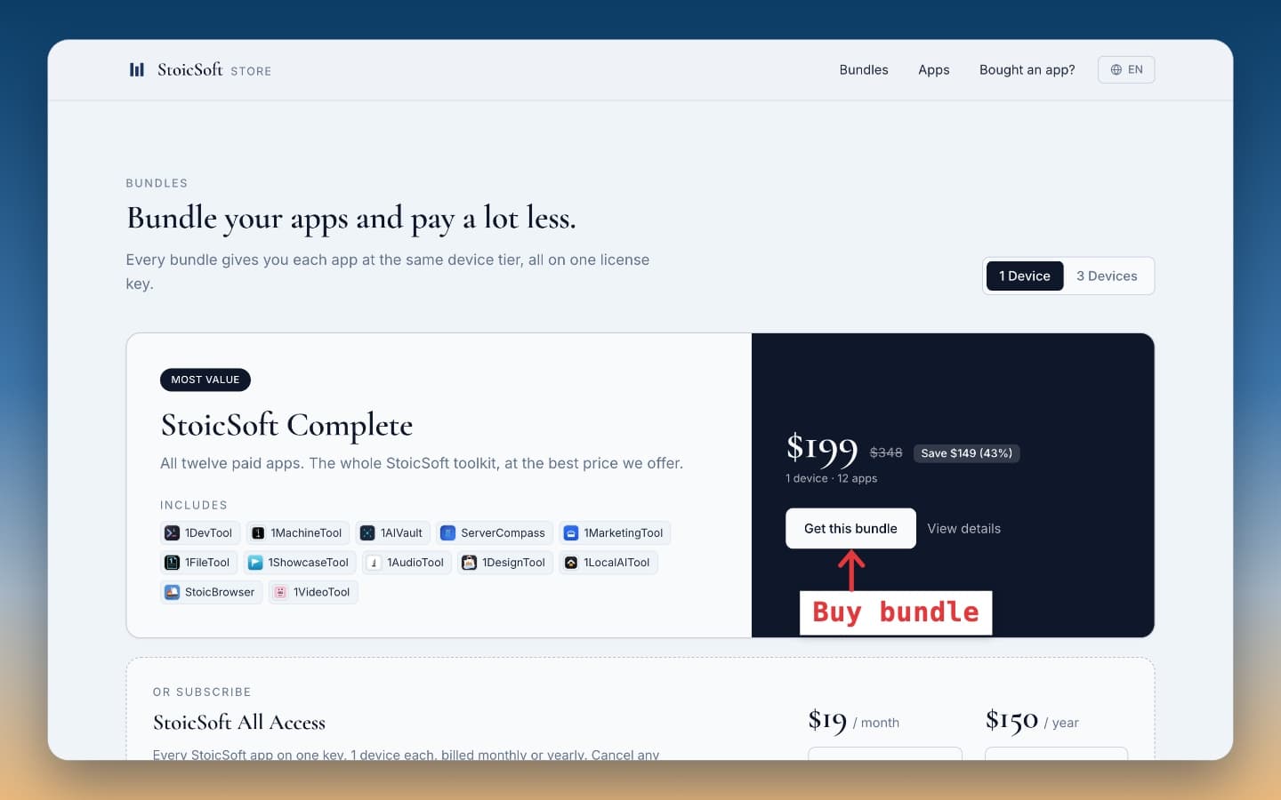 Mua combo một lần — một lần thanh toán, một lần checkout.